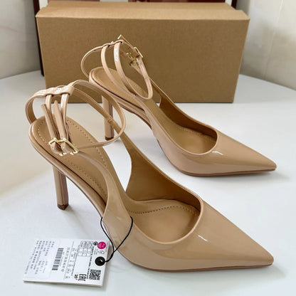 2025 Summer Stiletto Modern Sandals for Women High Heels Sexy Ankle Strap Pointed Toe Luxury Brand Party Wedding Bridal Shoes