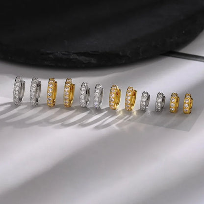 925 Sterling Silver Rhinestone Crystal Hoop Earrings for Women Girls Newest Luxury Romantic Earrings Fashion Jewelry Gifts