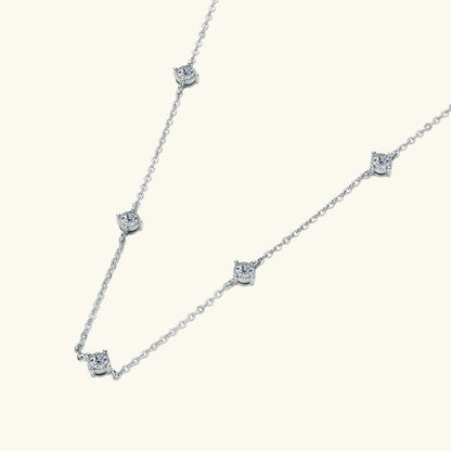 Sweetrain 3mm Moissanite Diamond Necklaces for Women Dainty 18k Gold Plated/925 Sterling Silver Neck Chain Female Trendy Jewelry