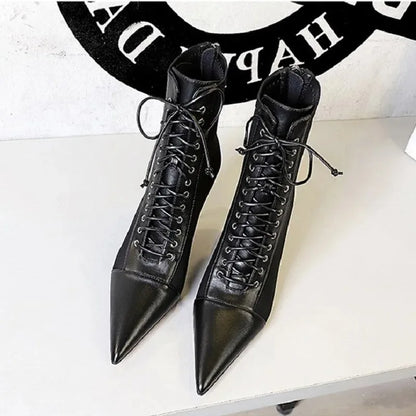 Women's Ankle Boots Sexy Pointed Tip High Heels for Woman Fashion Self Cultivation High Heeled Boots Designer Shoes Botas Mujer