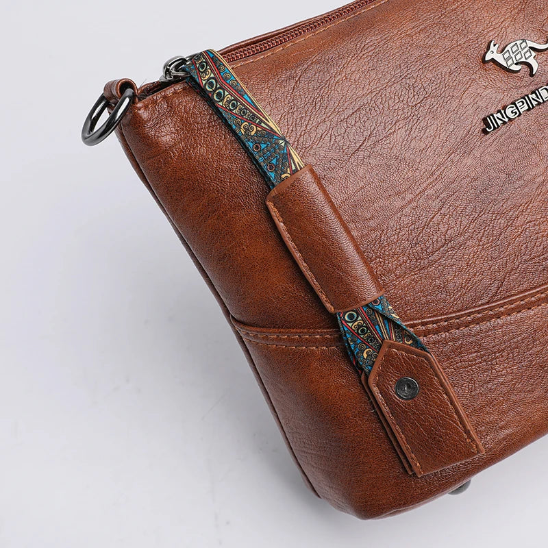 Solid Color Luxury Designer High Quality Leather Women's Handbag Purses Multifunctional Ladies Shoulder Messenger Bags Sac Femme