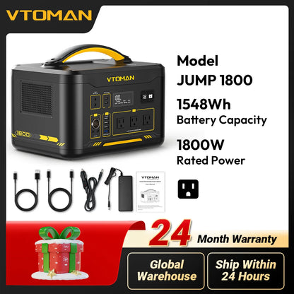 VTOMAN JUMP 1800 Power Station 1548Wh LiFePO4 Battery 1800W Emergency Power Supply for Outdoor Camping Home Energy Power