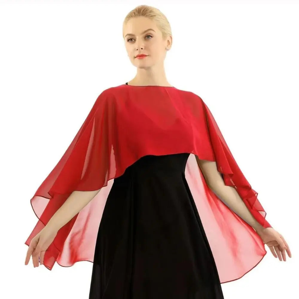 New Fashion Soft Wedding Capes Long Solid Color Chiffon Shrug Sunscreen Wraps Womens Ladies