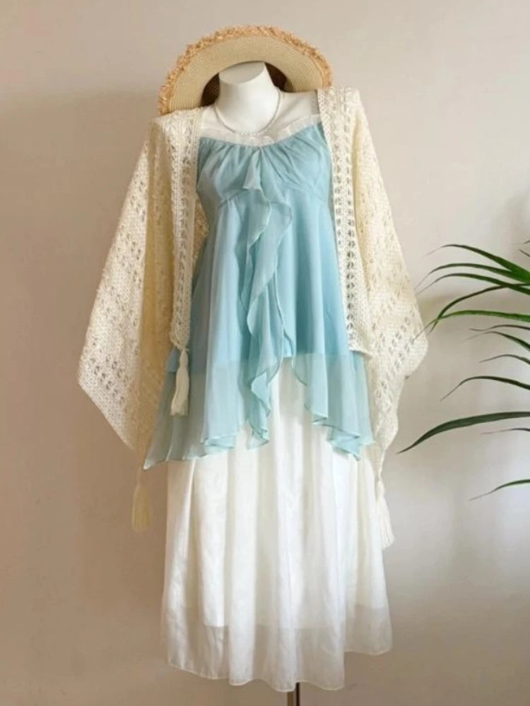 Lace Purple Dot Mini Dress Women Floral Dress Elegant Casuak Y2k Boho Kawaii Vintage One Piece Dress Korean Fashion Vintage Chic