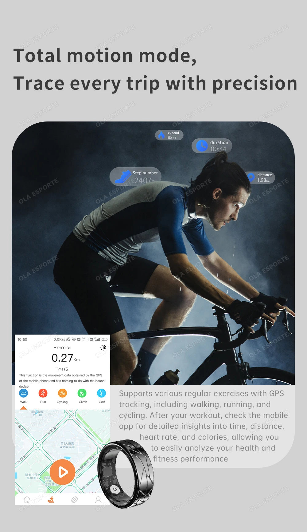 2026 Smart Ring Health and Sleep Tracker Heart Rate Blood Oxygen Monitor Brush Video 5ATM Waterproof Multi Sports Men Women Ring
