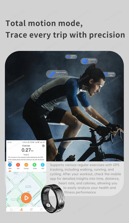 2026 Smart Ring Health and Sleep Tracker Heart Rate Blood Oxygen Monitor Brush Video 5ATM Waterproof Multi Sports Men Women Ring