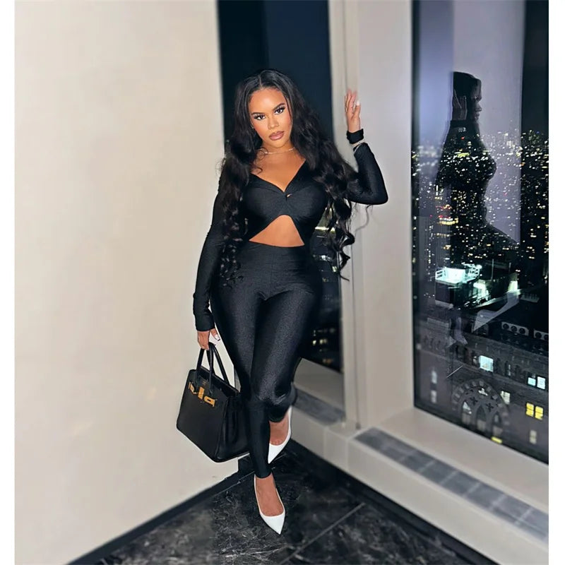 Sexy Off the Shoulder Birthday Jumpsuit for Women Night Club Outfit Party Hollow Out Ruched Skinny Long Sleeve Rompers Full Body