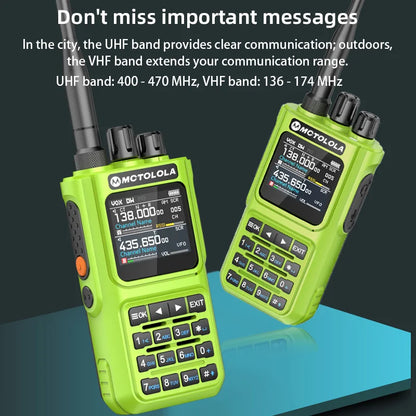 MOTOLOLA 15W Portable Handheld Walkie Talkie 6 Band Transmission Reception Bluetooth Program Flashing Noise Reduction AM FM