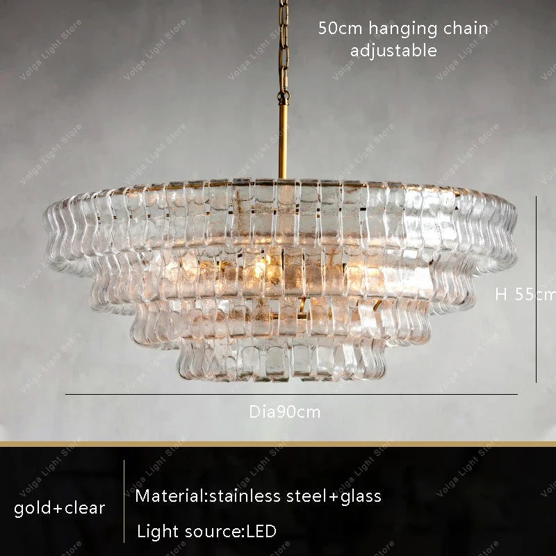 Glass Chandeliers Lights 2026 Classic Round Hanging Lamps for Ceiling Home Decoration Lighting Gold Lustres Lamparas De Teto