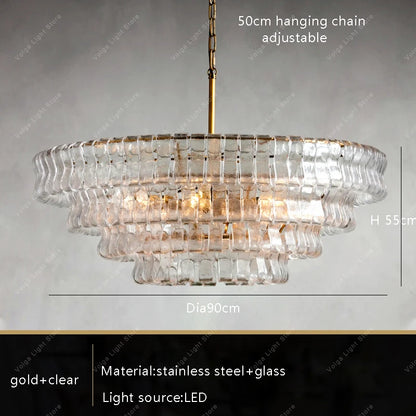 Glass Chandeliers Lights 2026 Classic Round Hanging Lamps for Ceiling Home Decoration Lighting Gold Lustres Lamparas De Teto