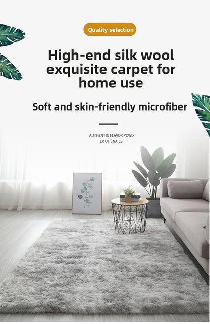 Nordic Ins Wind Tie-dye Gradual Change Silk Plush PV Plush Living Room Coffee Table Mattress Bedside Bedroom Dining Room Carpet