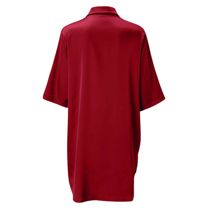 Women's Solid Color Silky Soft Pajamas Sexy Long Sleeve Nightshirt Smooth & Skin-Friendly Comfortable Home Sleepwear for Ladies