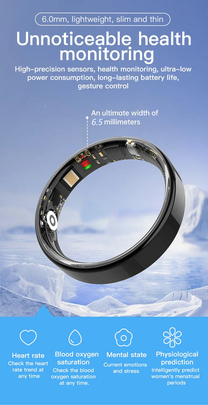 2026 SIMSONLAB New Smart Ring for Men Women Gift Bluetooth Call Blood Pressure Monitor Heart Rate 5ATM Waterproof for Xiaomi
