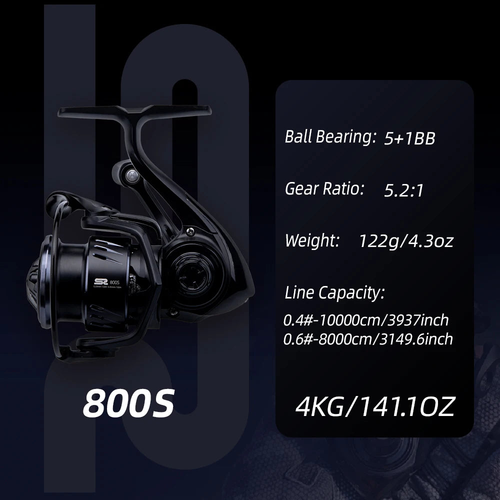 FISHINGFANS Micro Spinning Reel 800 1000 1500 2000 2500 Series Metal Wire Cup Ultra Light Carbon Fishing Reel