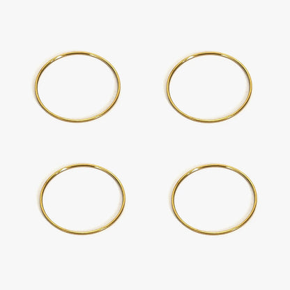 GHIDBK 0.5mm Extremely Thin Stainless Steel Anti-Tarnish Rings for Women Fashion Simple 18K Pvd Gold Plated Ring Office Style
