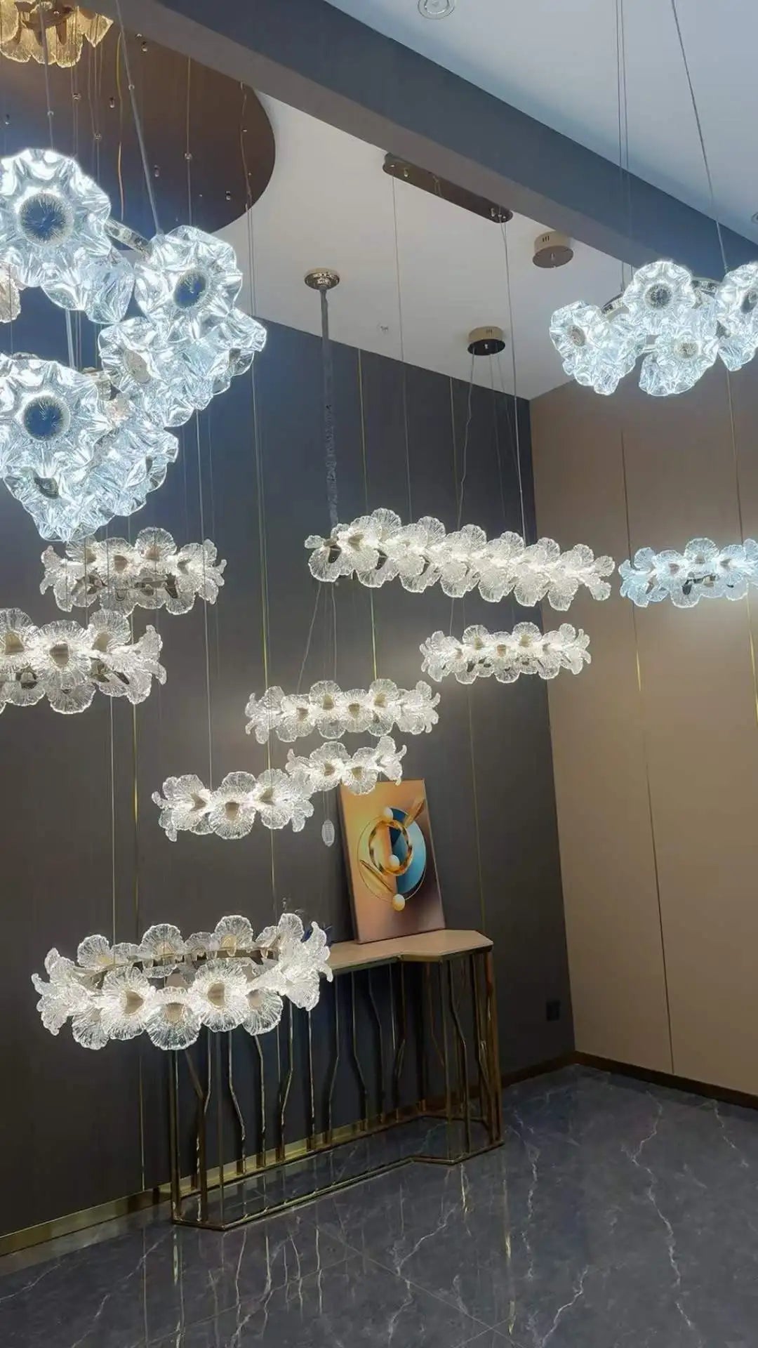 Luxury  LED Duplex Staircase Chandelier High Ceiling Pendant Lamp for Villa Living Room Hotel Lobby