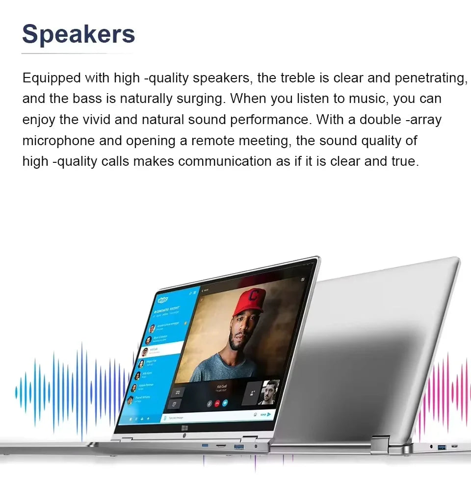 Portable 2 in 1 Touch Screen Notebook Intel i7-8500Y Windows 11 Tablet PC Computer 8GB RAM 1TB SSD 360° Flip 11.6" Study Laptop