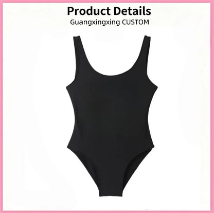 Women's new bikini swimsuit printed photo custom logo one-piece swimsuit.