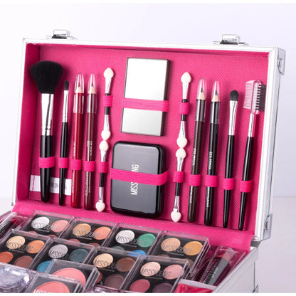 Makeup Case Set Natural Long Lasting Matte Shimmer Lipstick Eyeshadow Blush Highlight Multifunctional Full Face Cosmetic Kit