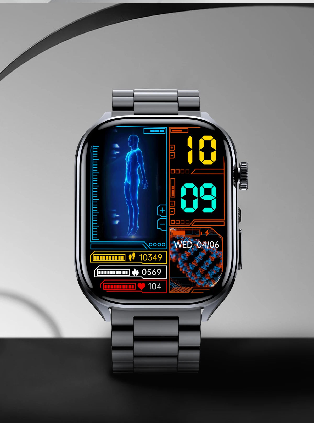 2026 New Non-Invasive Laser Treatment Three High Smart Watch Man ECG Heart Test Blood Fat Uric Acid Smart Watch For Android IOS