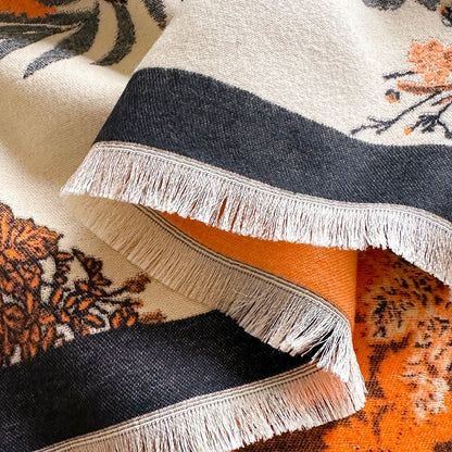 Warm Shawl Women Scarf Luxury Cashmere Winter Blanket Wraps Casual Floral Print Pashmina Bufanda Travel Poncho Stoles Echarpe