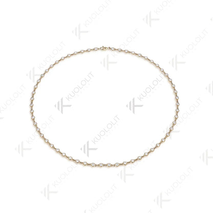 Kuololit 3.5CTW Moissanite Necklaces for Women Men Solid 14K 10K Gold 925 Silver Chain Tennis Necklace for Engagement Christmas