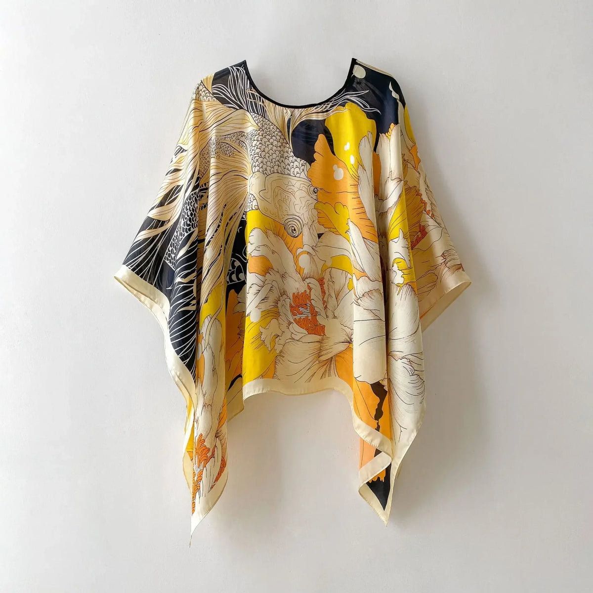 Women's Satin Silk Scarf Multi-Way Wrap, UPF 50+ Sun Veil & Beach Pareo, Lightweight Cover-Up Shawl