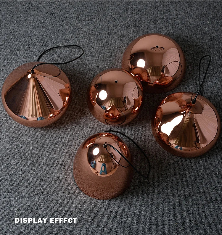 Nordic Rose Gold Pendant Lights Plated Metal Hanging Lamp Fixtures Dining Room Kitchen Island Bar Cafe Indoor Decor Lighting E27