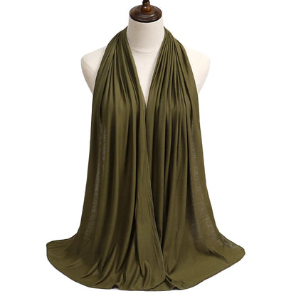 Womens Muslim Ramadan Fashion Modal Cotton Jersey Hijab Womens High Quality Solid Color Soft Hijab Long African Scarf