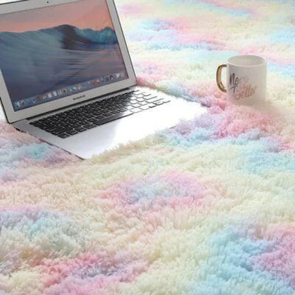 VIKAMA Black Fluffy Shaggy Rug Ultra Soft Plush Non-Slip Washable Carpet for Bedroom, Living Room, Cozy Home Decor