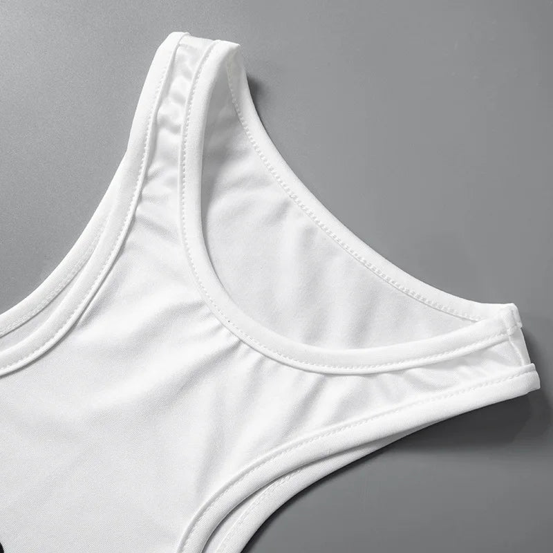 Summer Fashion Sexy Clashing Colors Women Clothing Casual Slim Hollow Round Neck Sleeveless Tank Top Women Monogram Y2k Top