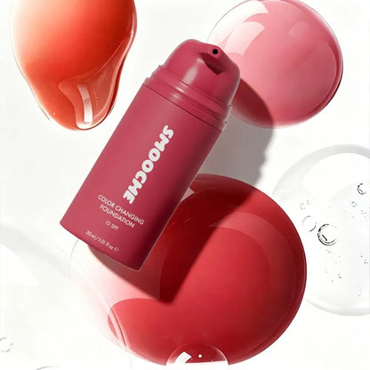 Smooche Color Changing Foundation SPF15 Long Lasting Lightweight Hydrating covers pores Buildable Coverage Daily Makeup Base