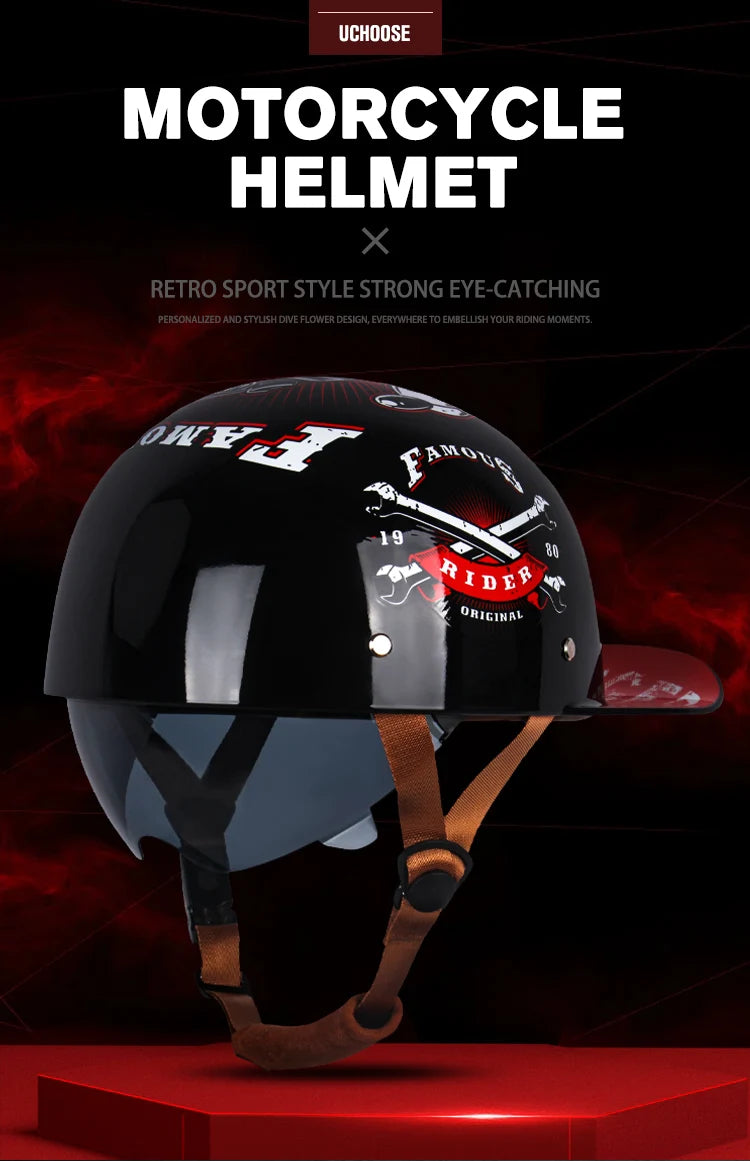 Vintage personalized men's and women's baseball caps motorcycle helmets ladybug helmets electric car baseball caps, half helmets