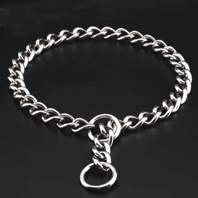 Seamless 304 Stainless Steel Dog Choke Collar Slip P Chain - Adjustable Heavy Duty Training Collar for Small  Medium Large Dogs