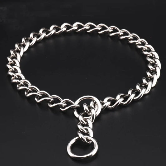 Seamless 304 Stainless Steel Dog Choke Collar Slip P Chain - Adjustable Heavy Duty Training Collar for Small  Medium Large Dogs