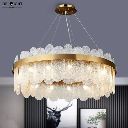 Modern Luxury Lustre Crystal Chandelier Living Room Ceiling Lights Dining Room LED Chandeliers Villa Gold Crystal Pendant Lamp