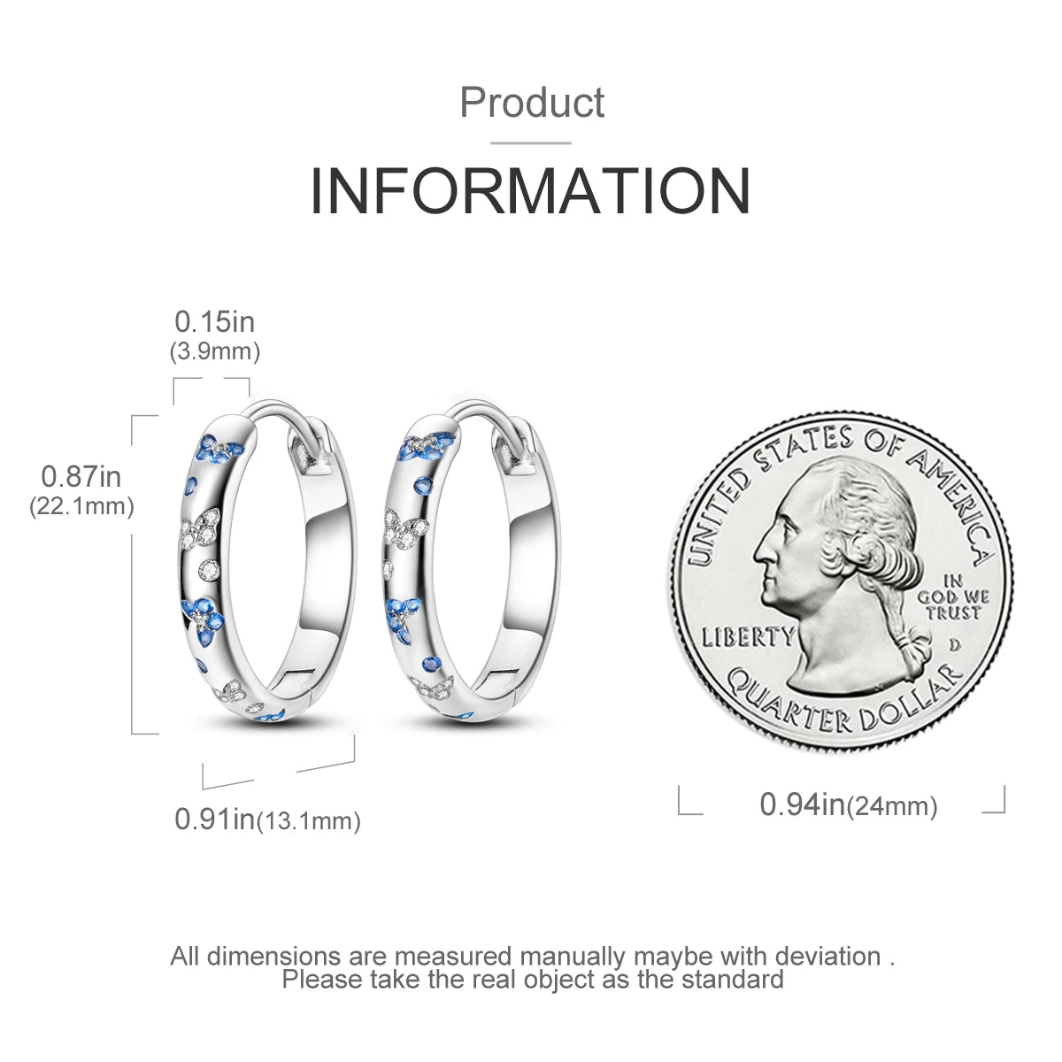 925 Sterling Silver Original Hoop Earring For Woman Luxury  Pendientes Wedding Jewelry Gift