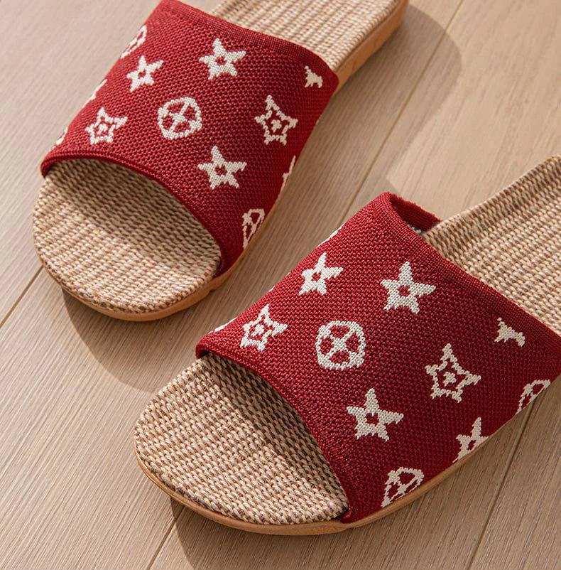 Hemp Women's Slippers Home Spring Summer Luxury Designer Woman Shoes Flats Indoor Elegant Slides Fashion Soft Sole Lightweight