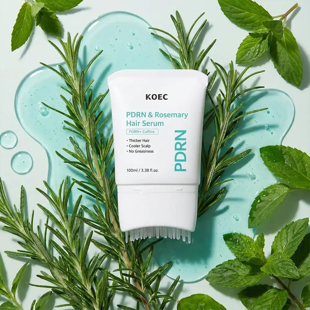 Scalp Massage Serum with Silicone Applicator Anti Hair Loss Care Lotion PDRN Rosemary Tea Tree Oil Refreshing Hair Root Essence