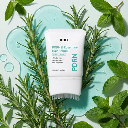 Scalp Massage Serum with Silicone Applicator Anti Hair Loss Care Lotion PDRN Rosemary Tea Tree Oil Refreshing Hair Root Essence