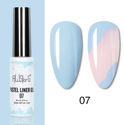 AWStorG 7.5ml Light Color Cat Eye Gel Nail Polish Pink Semi Permanent Glitter Magnetic Gel Soak Off UV LED Varnish Nail Art