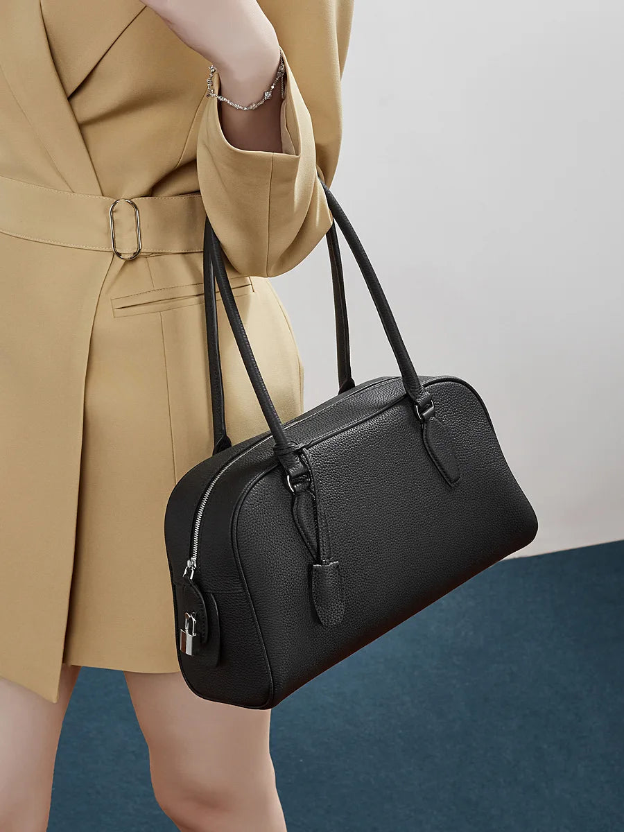 Women's Luxury Designer Handbags Genuine Leather Ladies Underarm Shoulder Bag New Fashion 2026 Cowhide Large Capacity Tote Bag