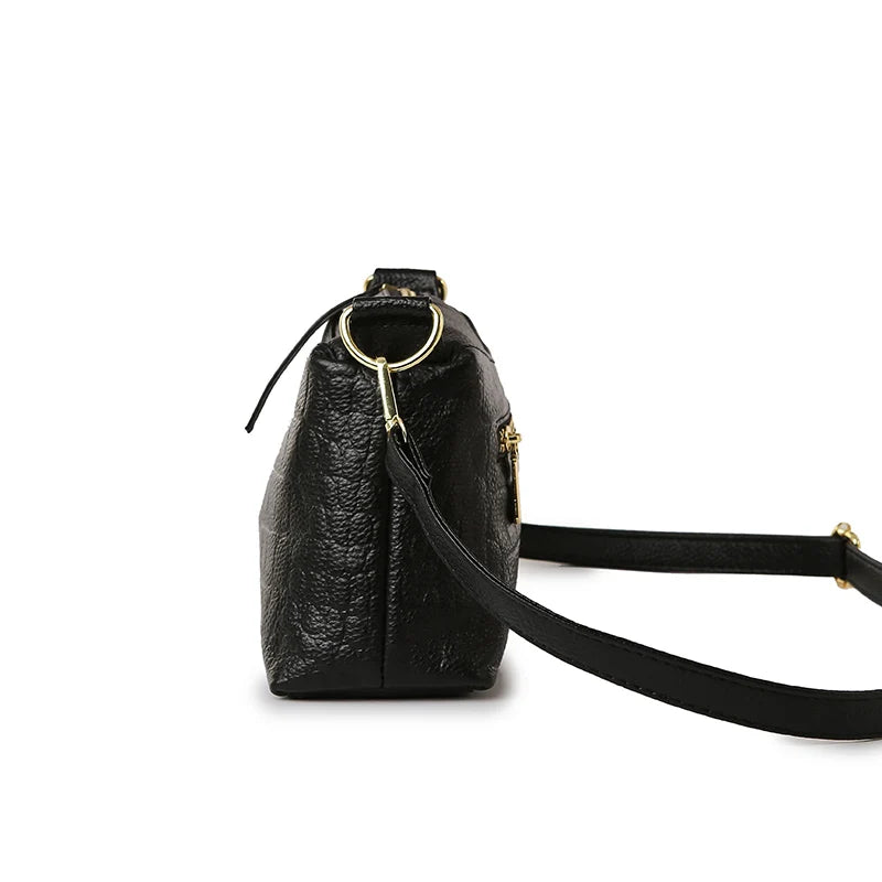 100% Genuine Cowhide Crocod Pattern Luxury Shoulder Bags For Women Designer Solid Color Soft Crossbody Bag Handbags Purses Sac