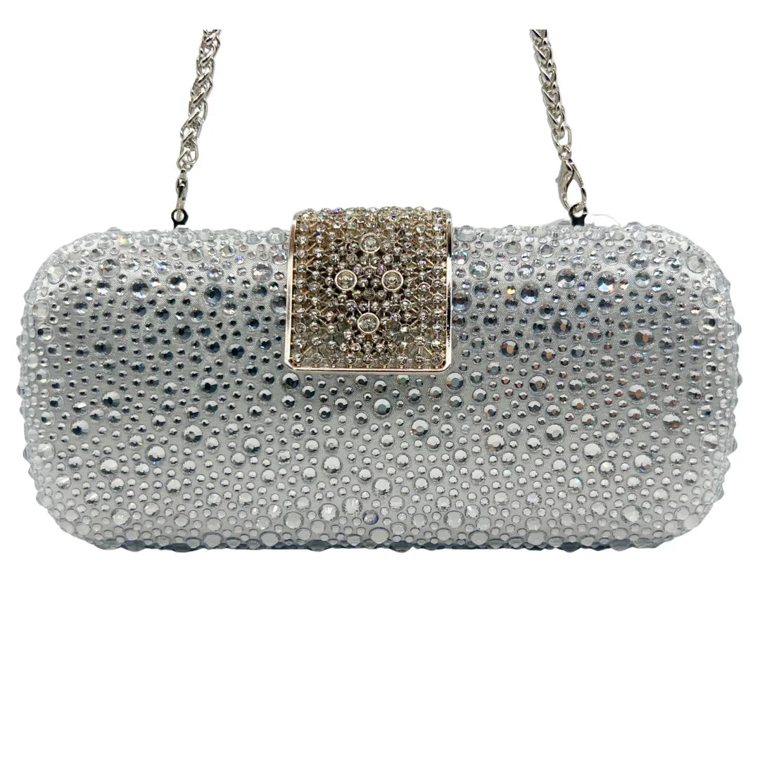 XIYUAN Women Green Crystal Evening Clutch Bag Glittering Purple Rhinestone Handbag Wedding Party Purse Full-diamond Bridal Bags