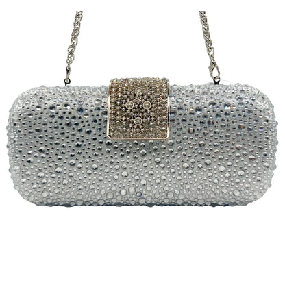 XIYUAN Women Green Crystal Evening Clutch Bag Glittering Purple Rhinestone Handbag Wedding Party Purse Full-diamond Bridal Bags