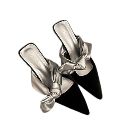 Luxury Pointed Toe Slippers Women High Heels Sandals Elegant Mules Shoes Summer 2026 New Slingback Dress Flip Flops Female Shoes