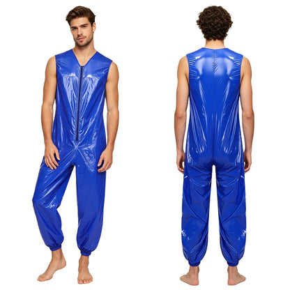 Adult Waterproof Adaptive Jumpsuit Leak-proof Diaper Cover Sleeveless Leg Opening Rompers for Elderly Bedridden Special Needs