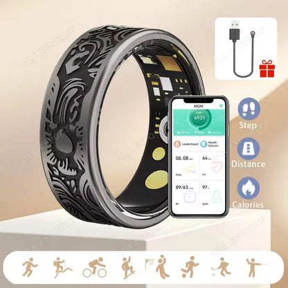 2026 Smart Ring Heart Rate Blood Pressure Blood Oxygen Sleep Monitoring Step Counting Activity Tracking Shared Waterproof Ring