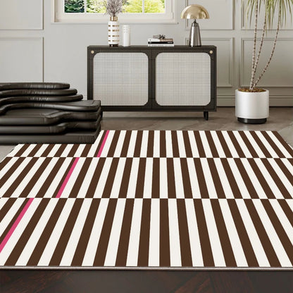 Light Luxury Black and White Striped Rug Modern Large Area Living Room Sofa Rugs Simple Bedroom Decor Carpet Home Room Carpets