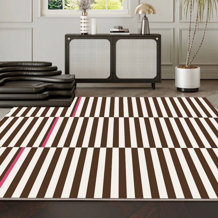 Light Luxury Black and White Striped Rug Modern Large Area Living Room Sofa Rugs Simple Bedroom Decor Carpet Home Room Carpets